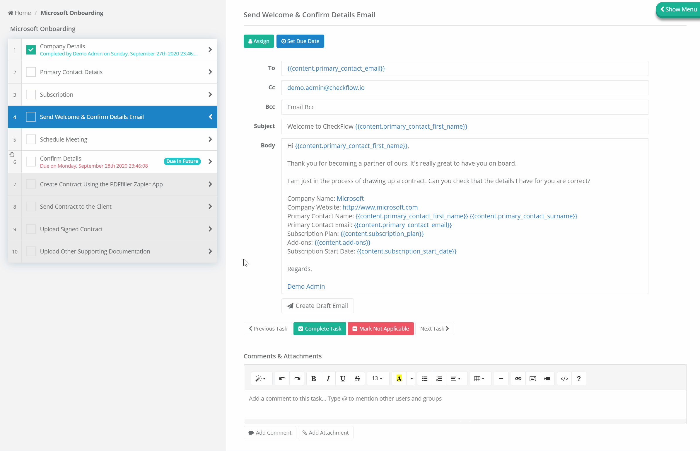 How Dynamic Values Work in a Checklist