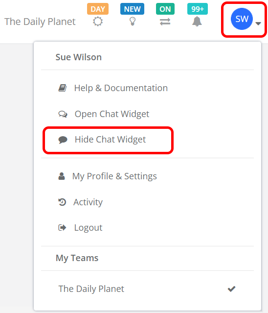 Hide Chat Widget Option