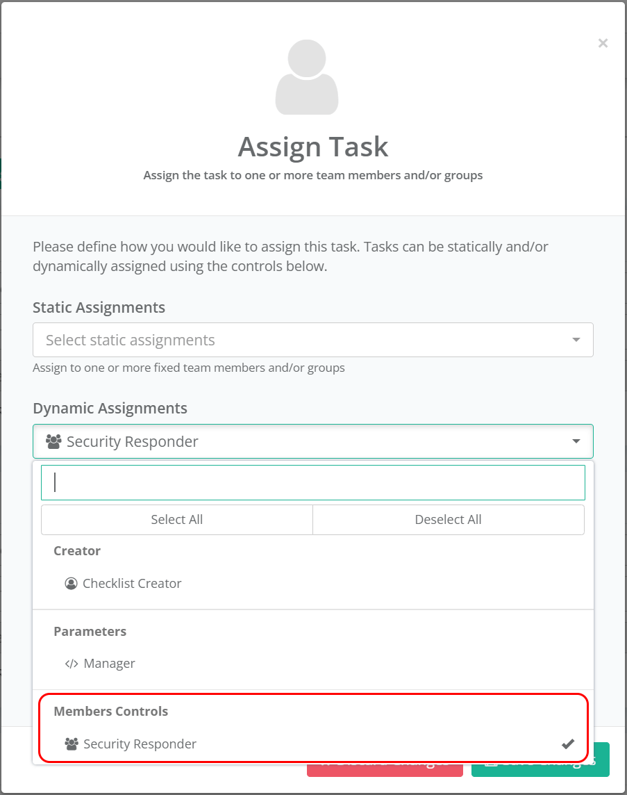 Bind the Members control to a dynamic assignment