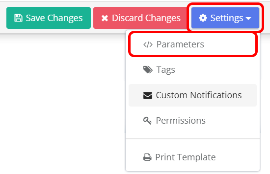 Template Parameters Button