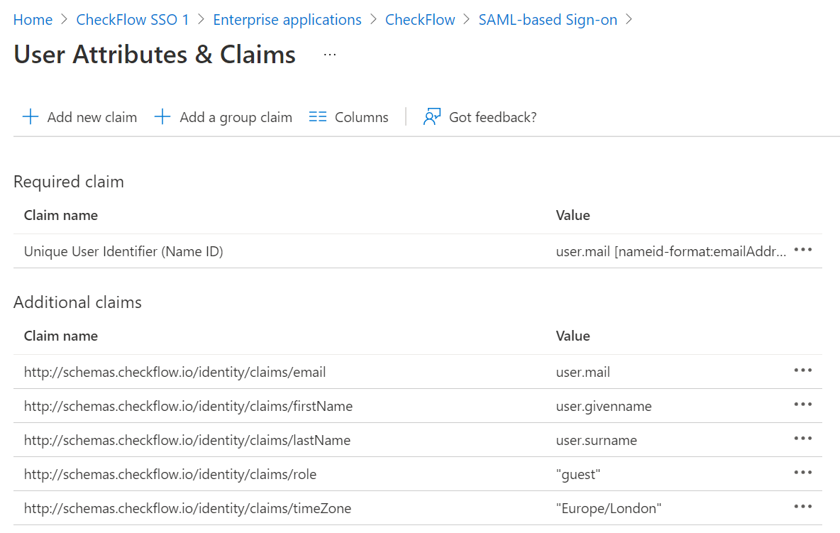 User Attributes & Claims