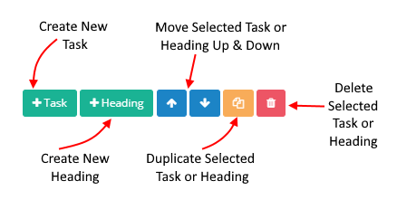 Add Task and Add Heading Button
