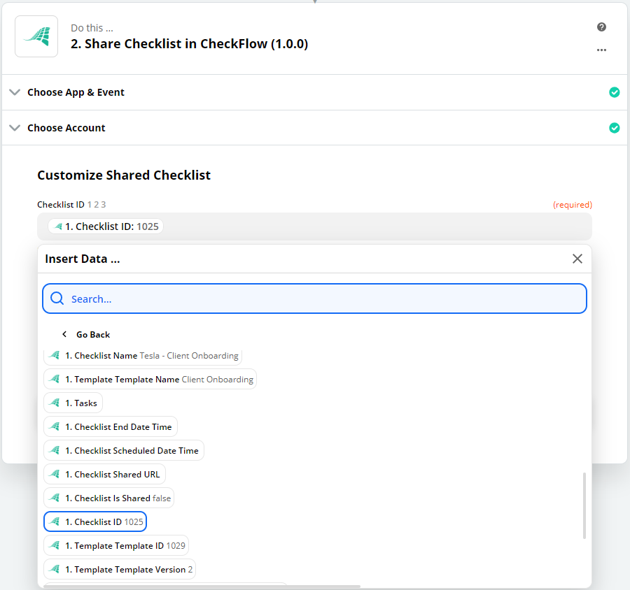 Map Checklist ID